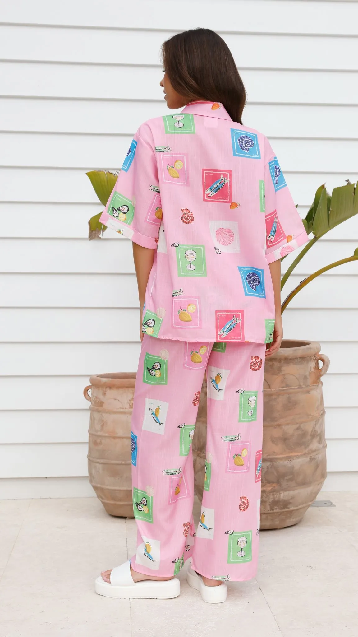 Kourt Button Up Shirt and Pants Set - Pink Stamps Set sold by Billy J product image thumbnail 3