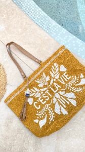 Cest La Vie Tote - Mustard sold by Billy J