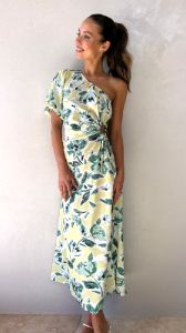 Bethany Midi Dress - Yellow/Green Floral sold by Billy J