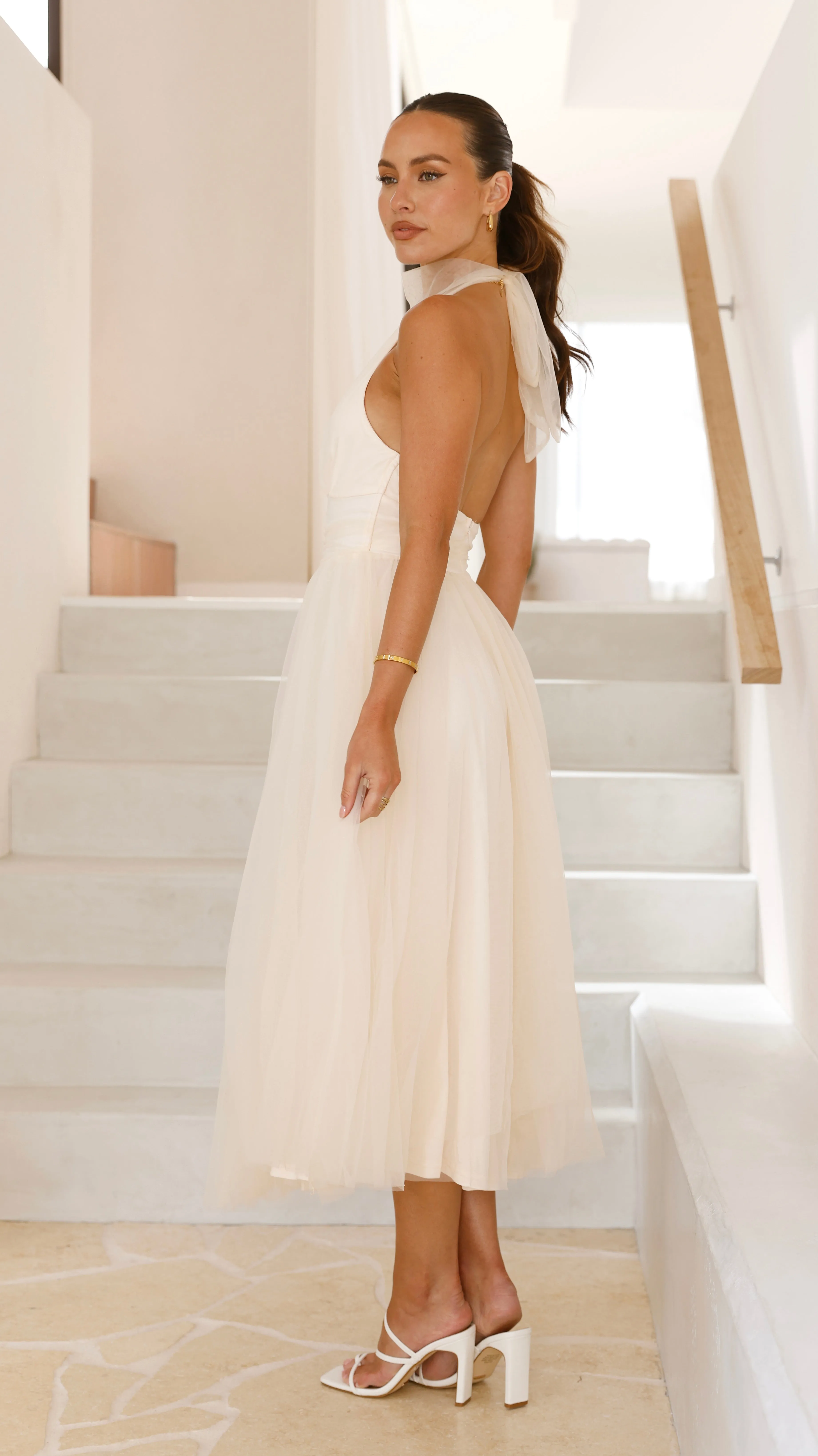 Rhianna Midi Dress - Cream sold by Billy J product image thumbnail 4