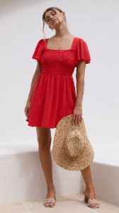 Molly Mini Dress - Red sold by Billy J