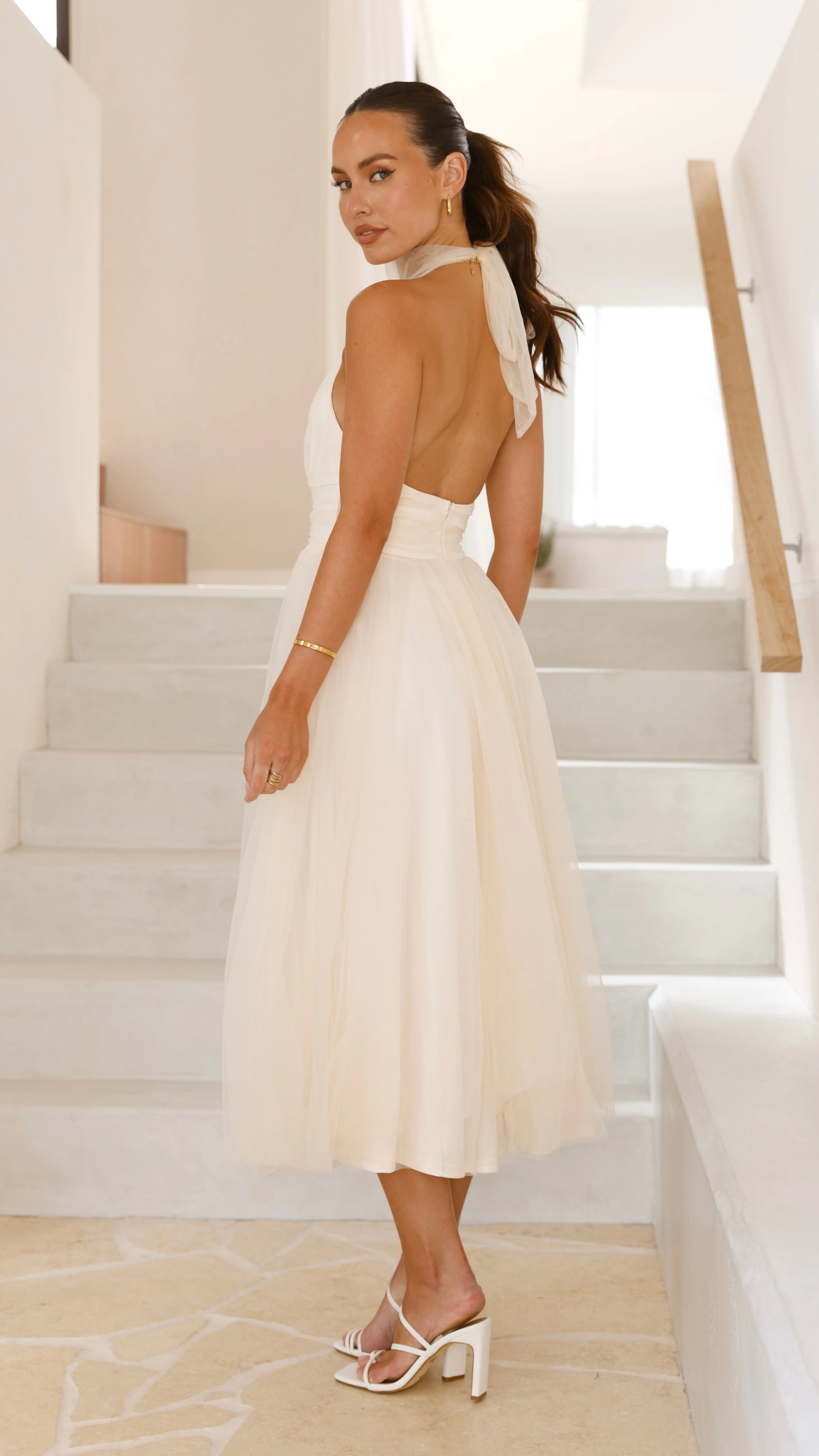 Rhianna Midi Dress - Cream sold by Billy J product image thumbnail 2