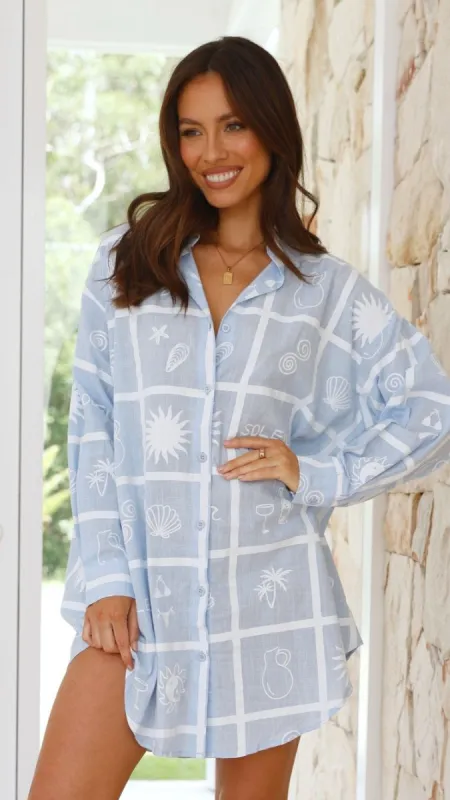 Piper Shirt Dress - Beach Soleil Print sold by Billy J