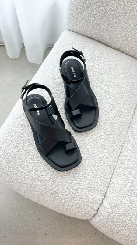 Alias Mae Kellie Sandal - Black Leather sold by Billy J