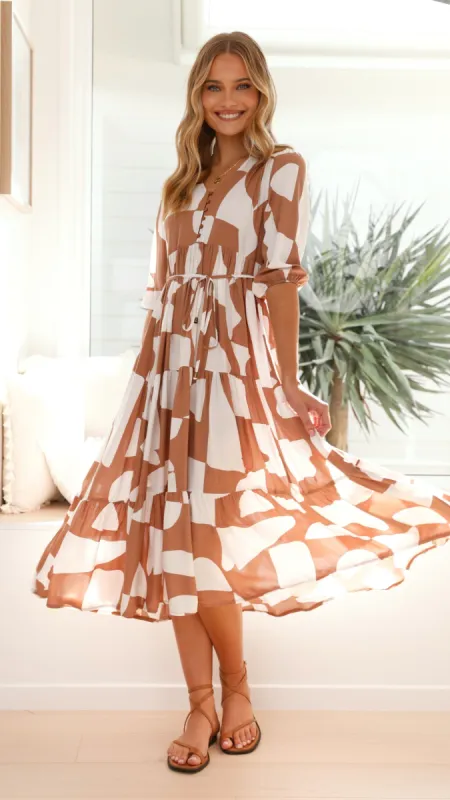 Eve Midi Dress - Boston Print sold by Billy J