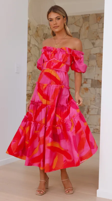 Tallulah Midi Dress - Pink sold by Billy J