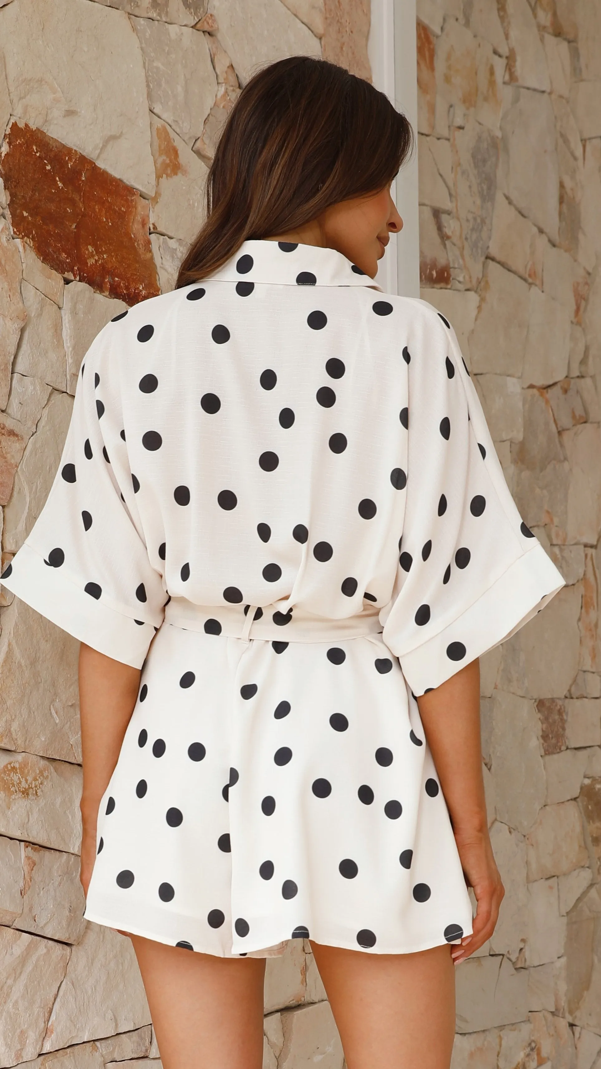 Tami Playsuit - Beige/Black Spot sold by Billy J product image thumbnail 2