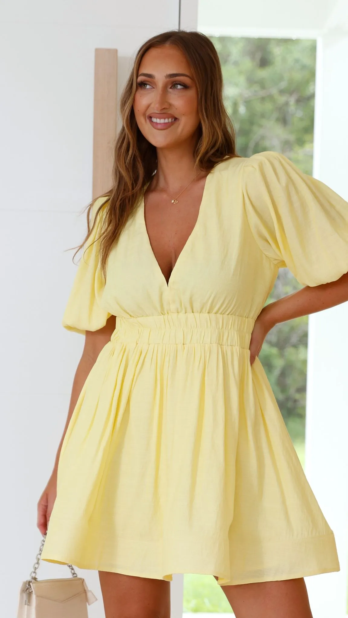 Erin Mini Dress - Yellow sold by Billy J product image thumbnail 2