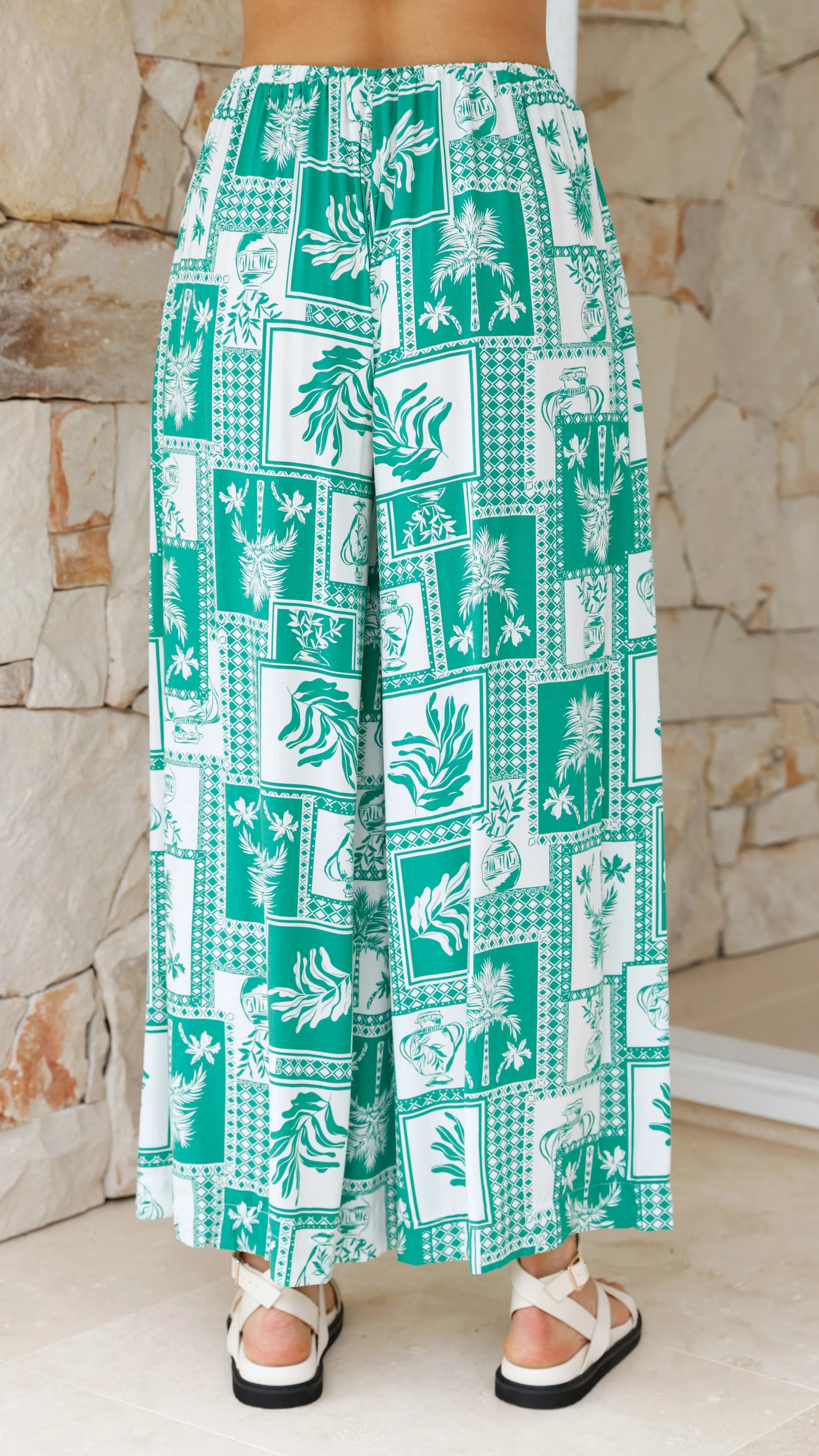 Melanie Pants - Green/White Print sold by Billy J product image thumbnail 3