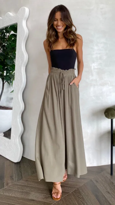 Avery Wide Leg Pants - Khaki sold by Billy J