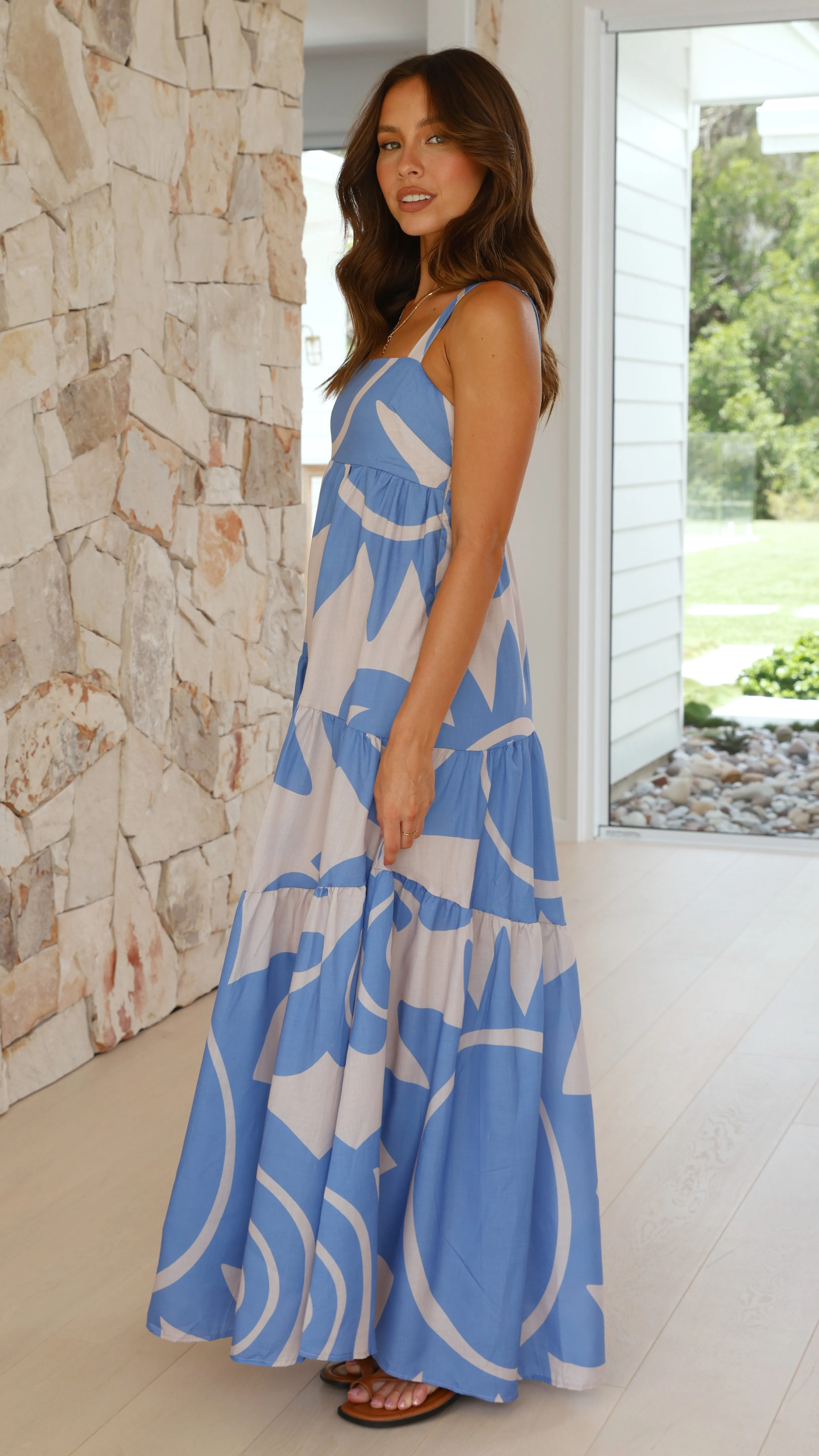 Cecile Maxi Dress - Blue/Beige sold by Billy J product image thumbnail 3