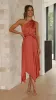 Cali One Shoulder Midi Dress - Copper sold by Billy J