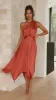 Cali One Shoulder Midi Dress - Copper sold by Billy J