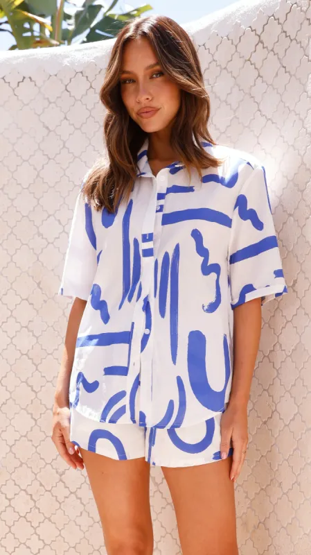 York Button Up Shirt - White/Blue sold by Billy J