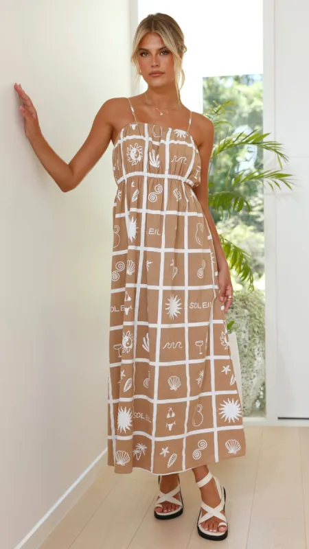 Alicia Maxi Dress - Brown Soleil sold by Billy J