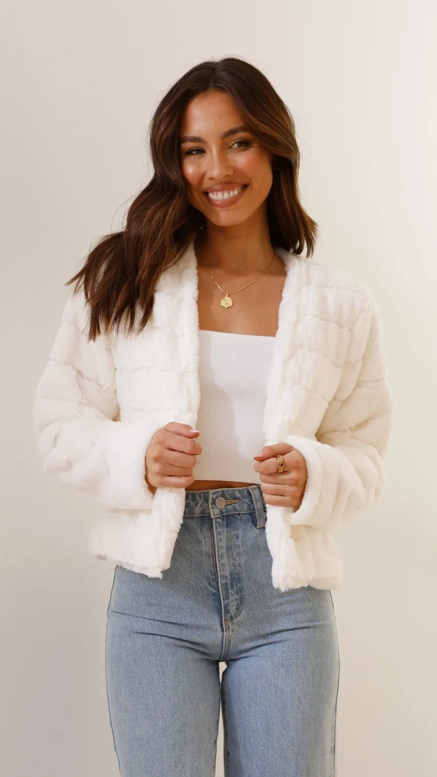 Tully Crop Jacket - White sold by Billy J