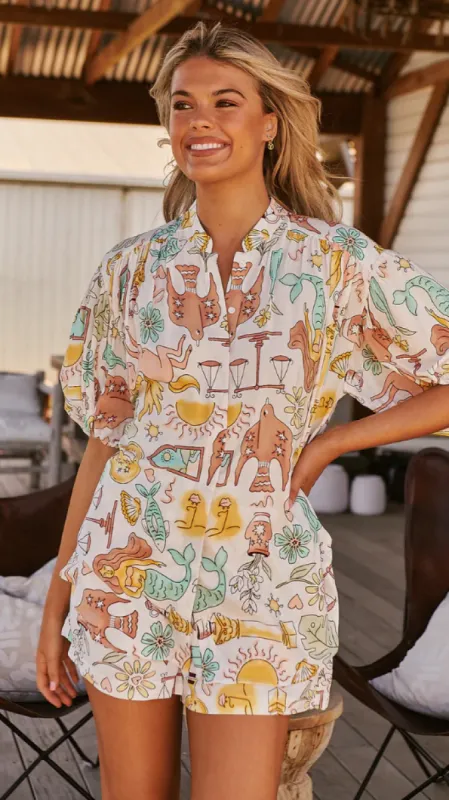 Gypsea Blouse - Fantasy Print sold by Billy J