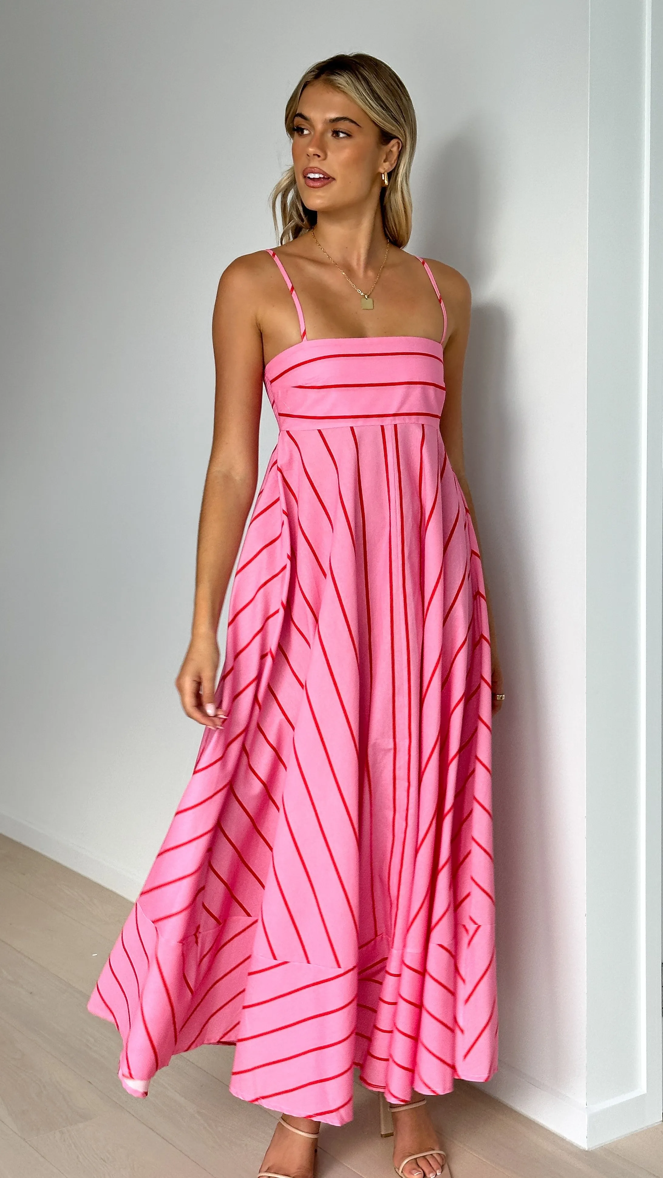 Kaethe Maxi Dress - Pink / Red Stripe sold by Billy J product image thumbnail 3