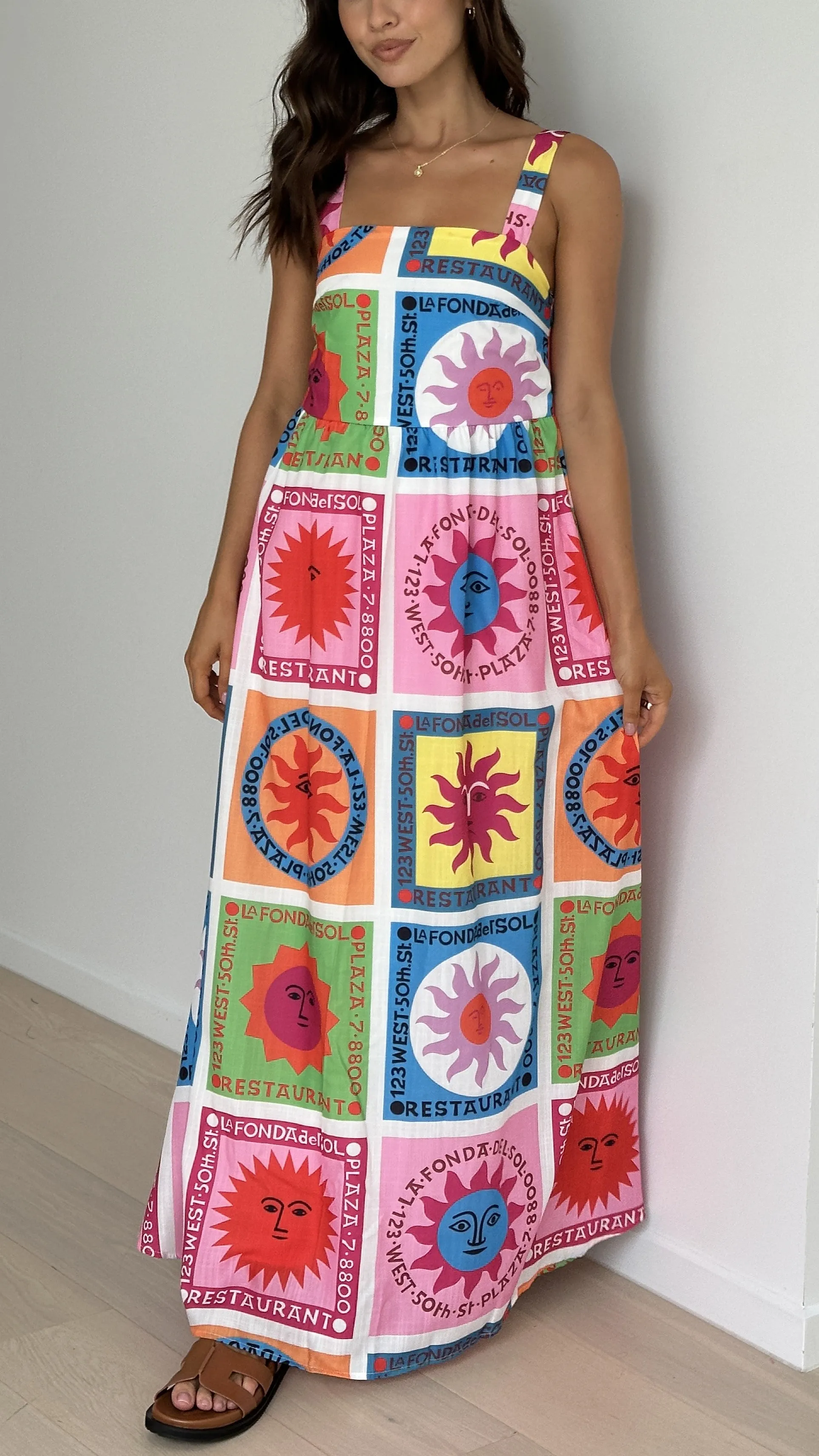 Amira Maxi Dress - Multi Colour Sun Print sold by Billy J product image thumbnail 3