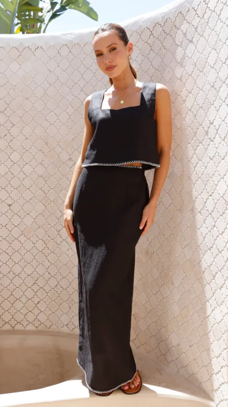 Balius Maxi Skirt - Black / White sold by Billy J