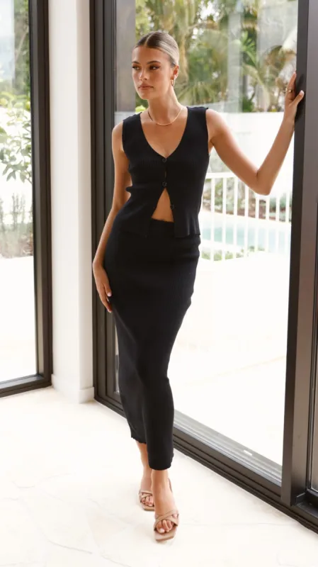 Cristo Knit Maxi Skirt - Black sold by Billy J