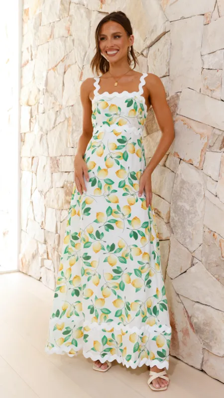 Daleyza Maxi Dress - Lemon Print sold by Billy J