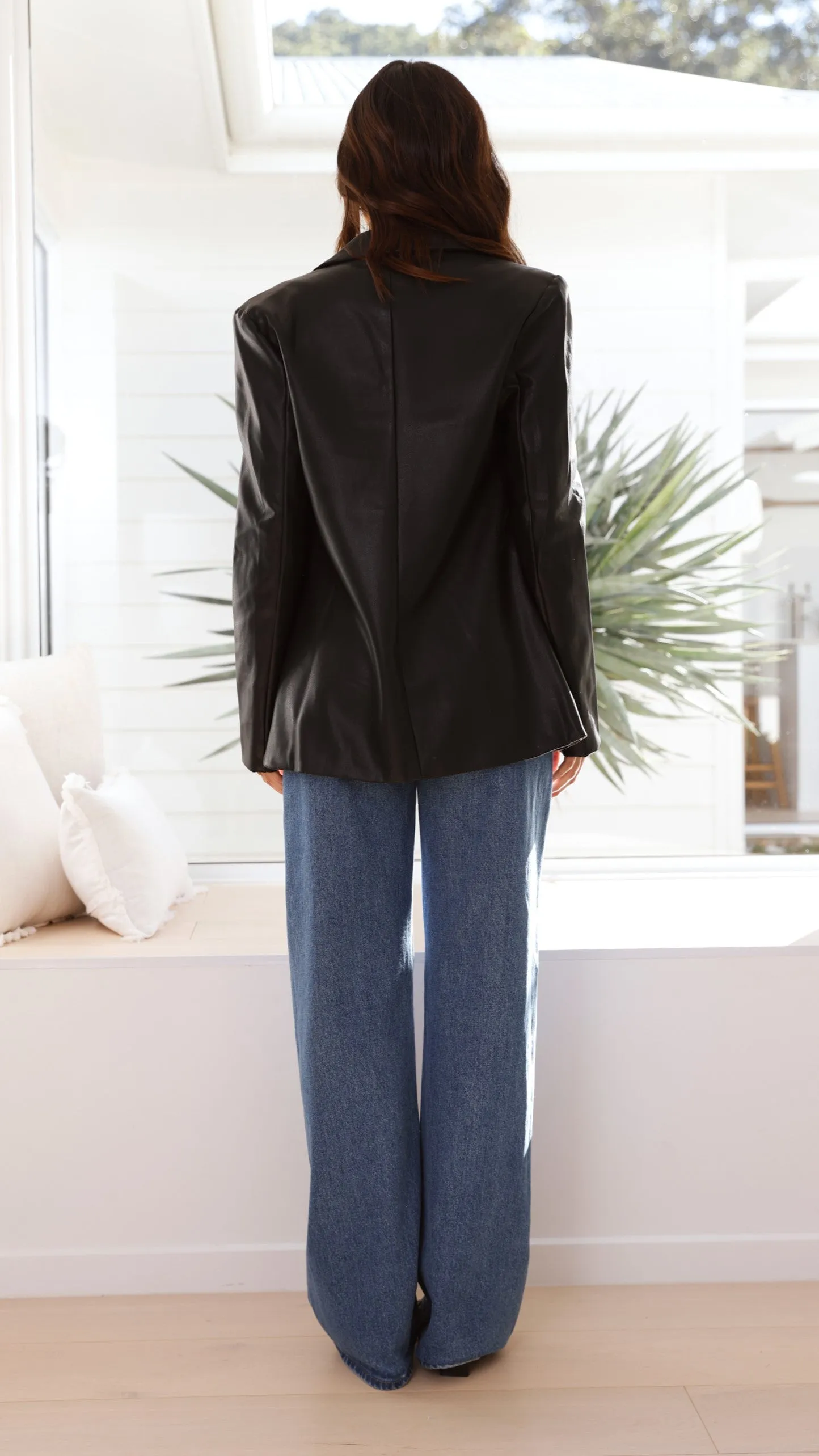 Sadiya Faux Leather Blazer - Black sold by Billy J product image thumbnail 2