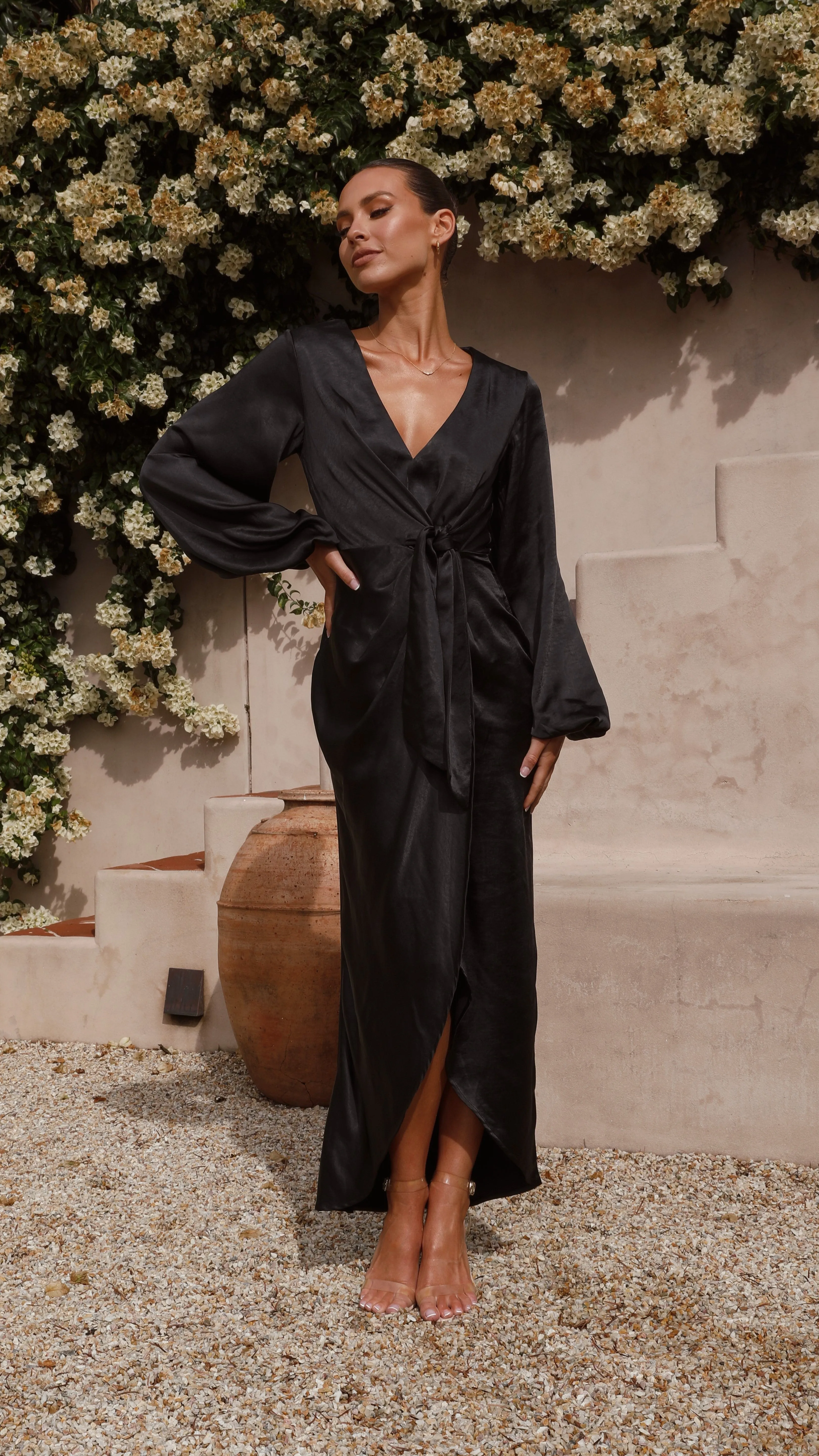 Naomi Long Sleeve Maxi Dress - Black sold by Billy J product image thumbnail 4