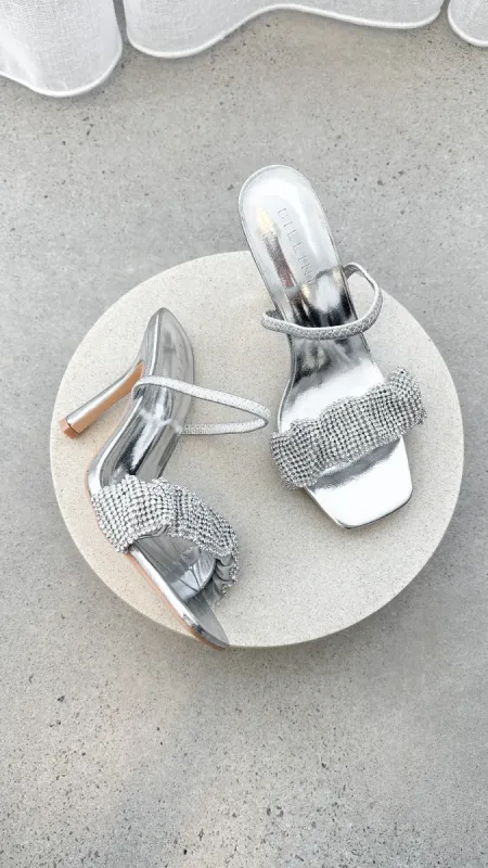 Brandi Heel - Silver Metallic Diamante sold by Billy J