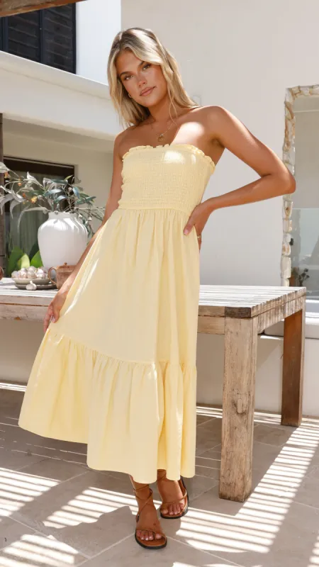 Patrice Midi Dress - Lemon sold by Billy J