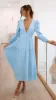 Erin Long Sleeve Midi Dress - Blue sold by Billy J