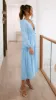 Erin Long Sleeve Midi Dress - Blue sold by Billy J