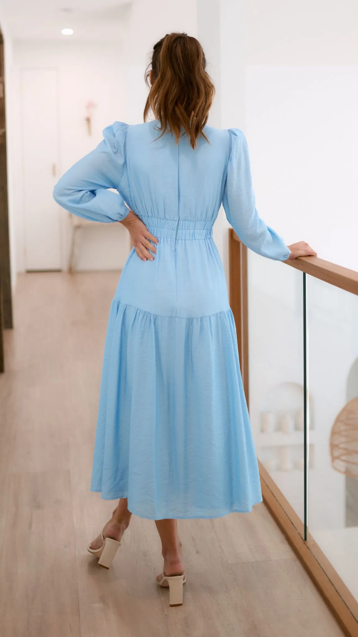 Erin Long Sleeve Midi Dress - Blue sold by Billy J product image thumbnail 3