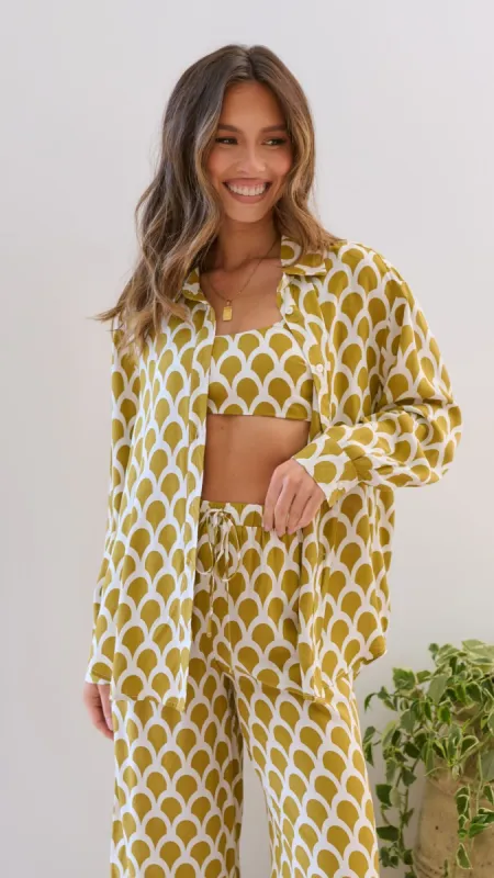 Layne Shirt - Mustard Print made by Billy J
