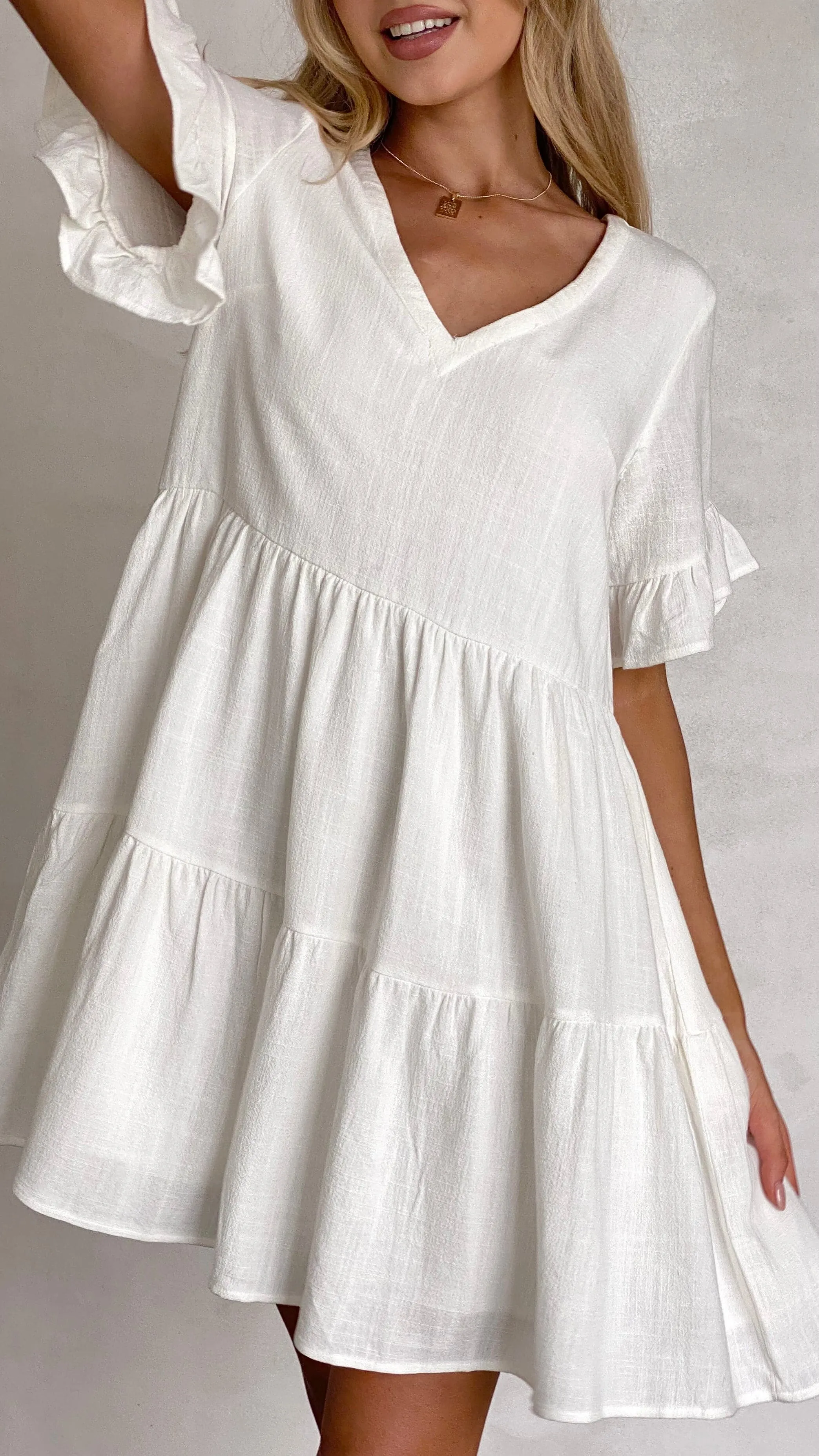 Mariah Mini Dress - White sold by Billy J product image thumbnail 4