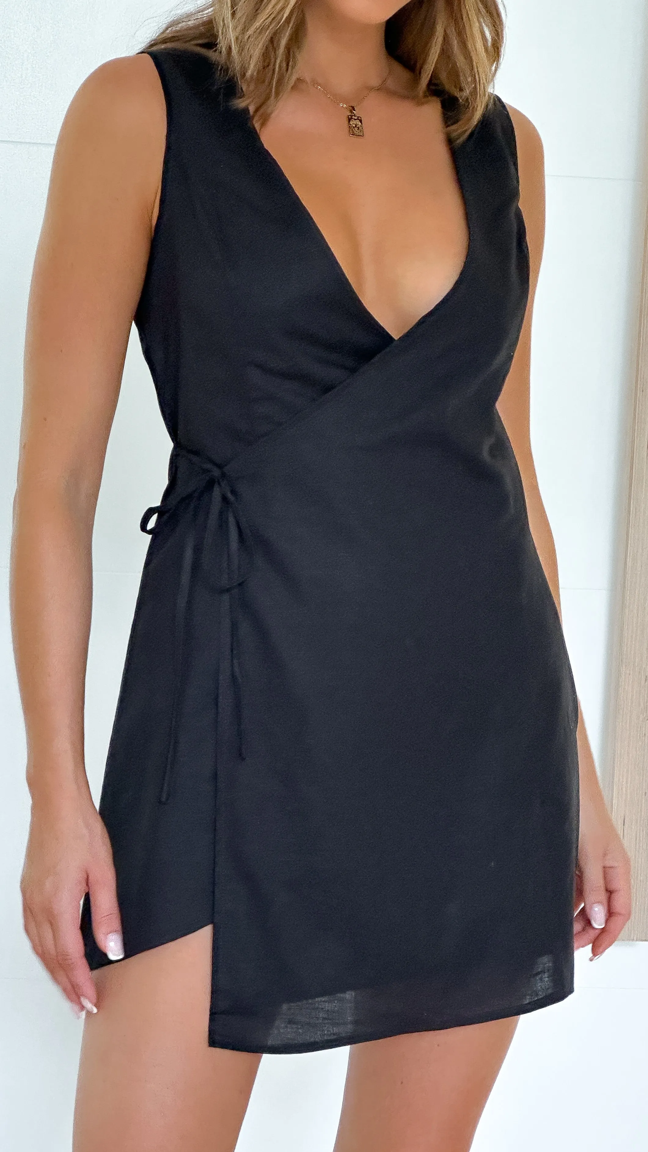 Ellie Wrap Dress - Black sold by Billy J
