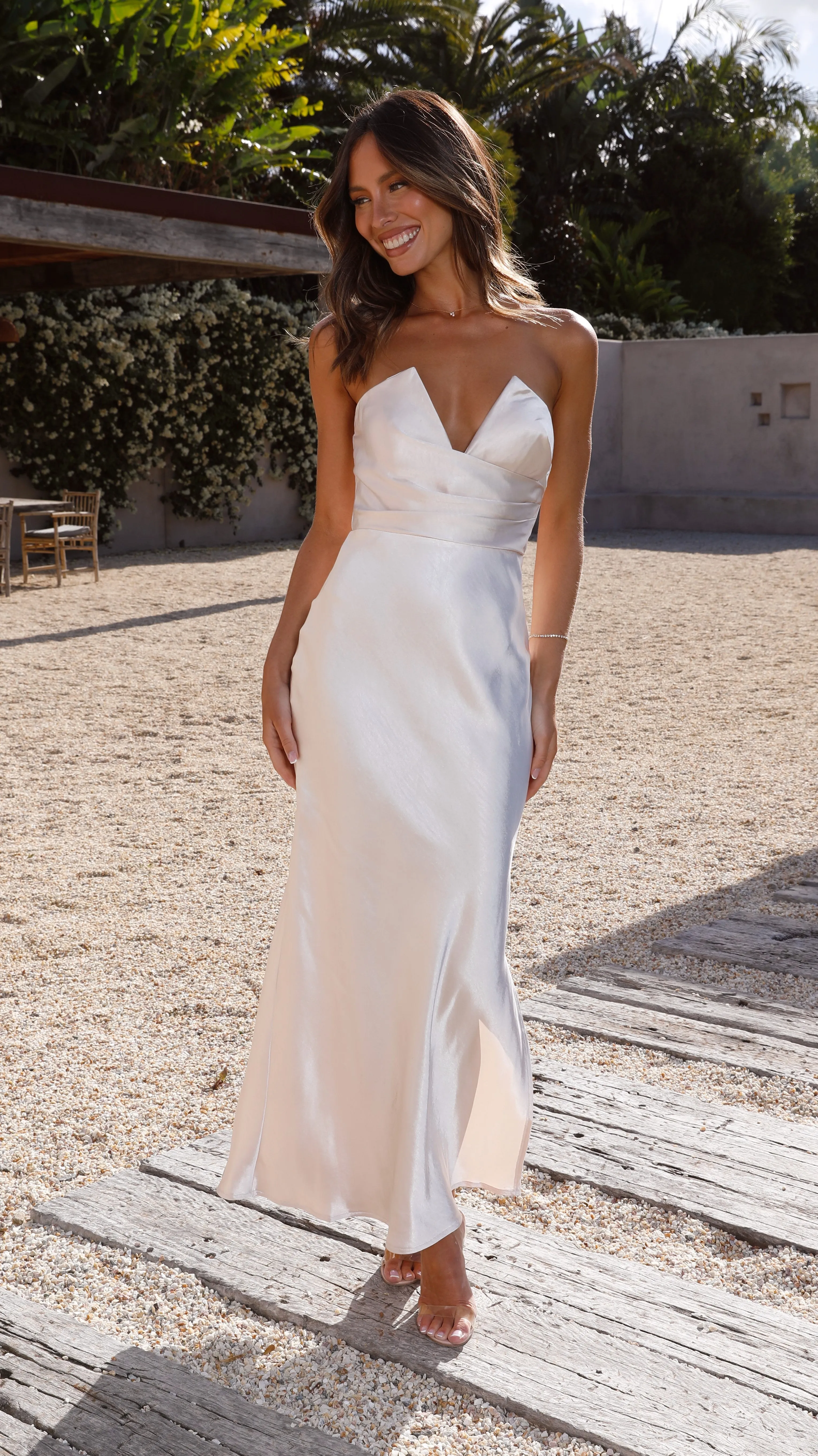 Valerie Maxi Dress - Champagne sold by Billy J