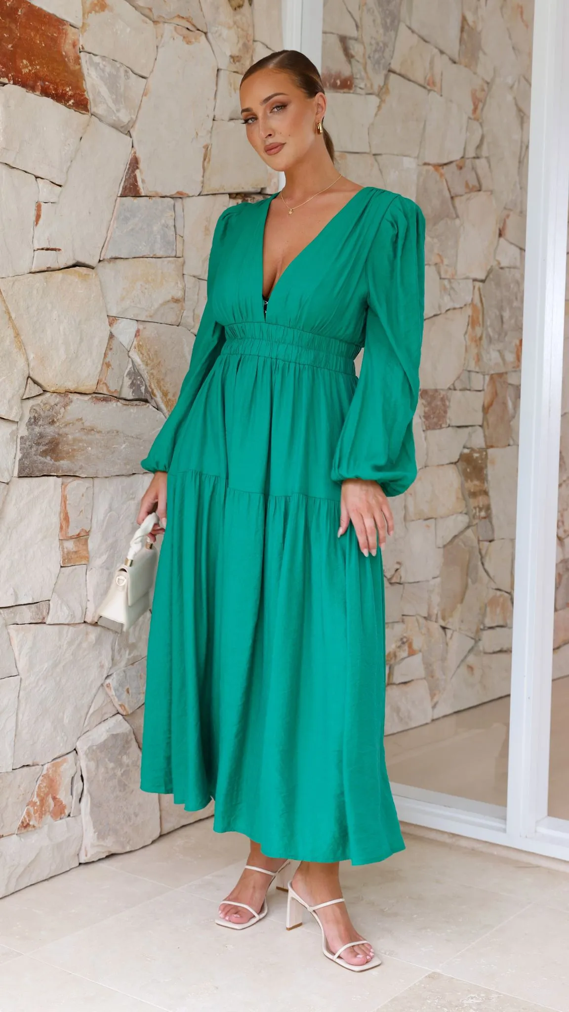 Erin Long Sleeve Midi Dress - Emerald sold by Billy J product image thumbnail 5
