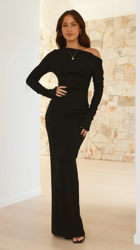 Reyna Maxi Dress - Black sold by Billy J