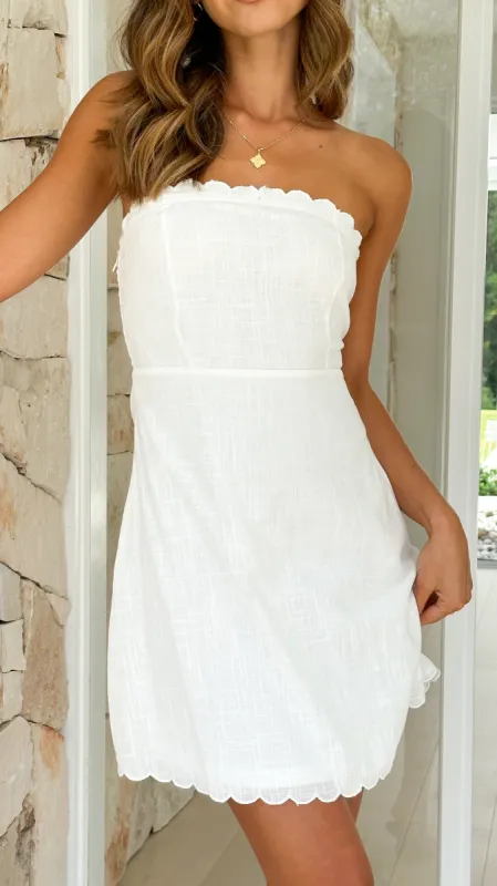 Joella Mini Dress - White sold by Billy J