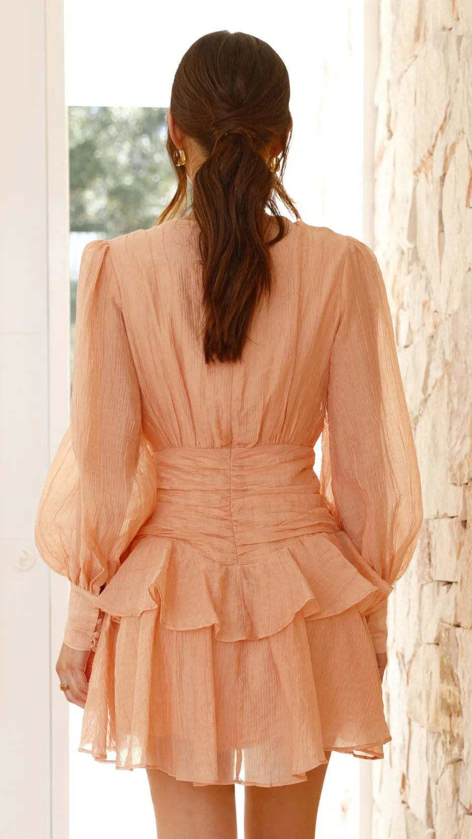 Emita Mini Dress - Peach sold by Billy J product image thumbnail 2
