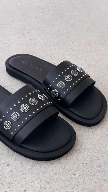 Sol Sana Cleo Slide - Black / Silver sold by Billy J