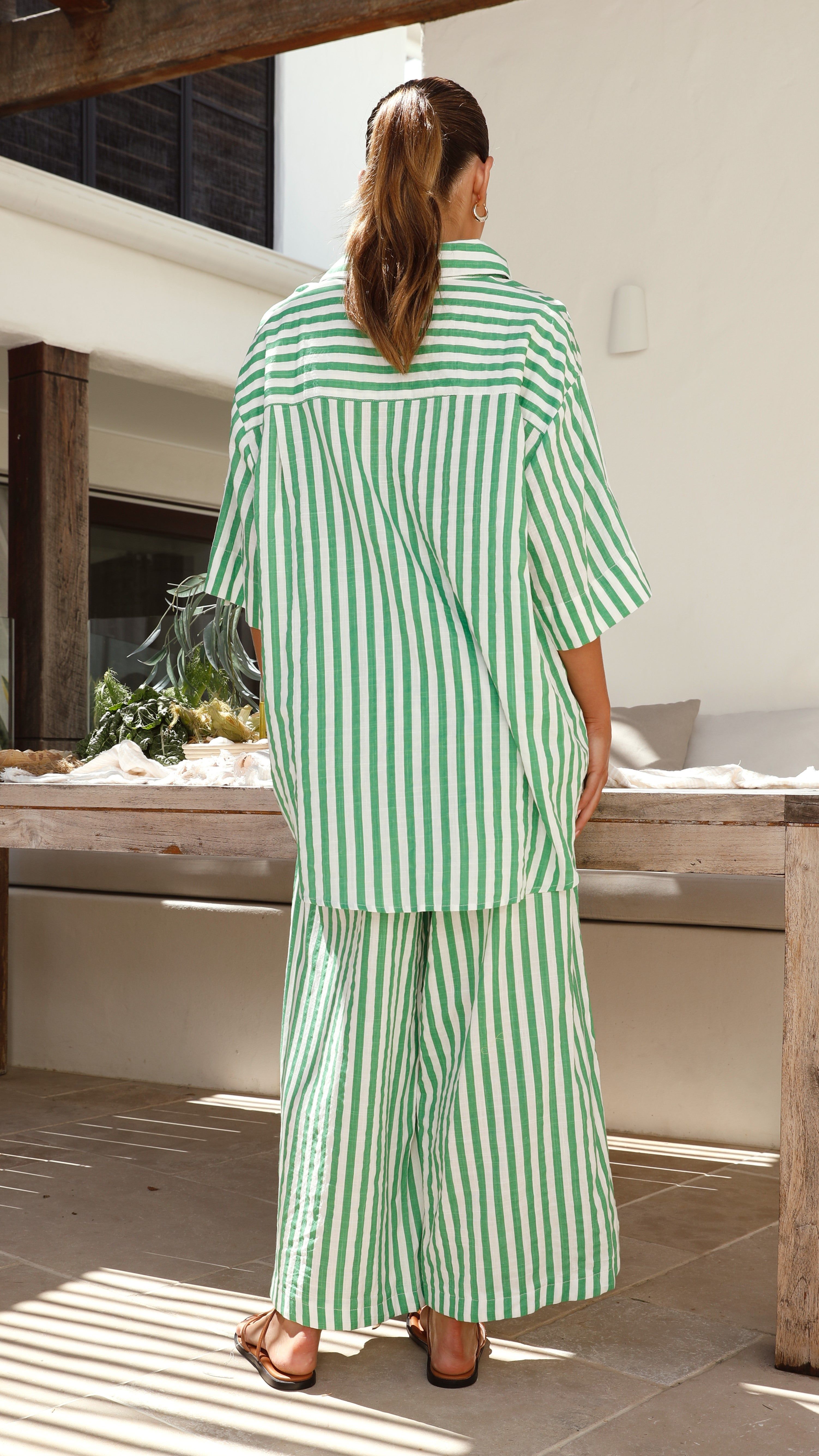 Annie Button Up Shirt - Green Stripe sold by Billy J product image thumbnail 2