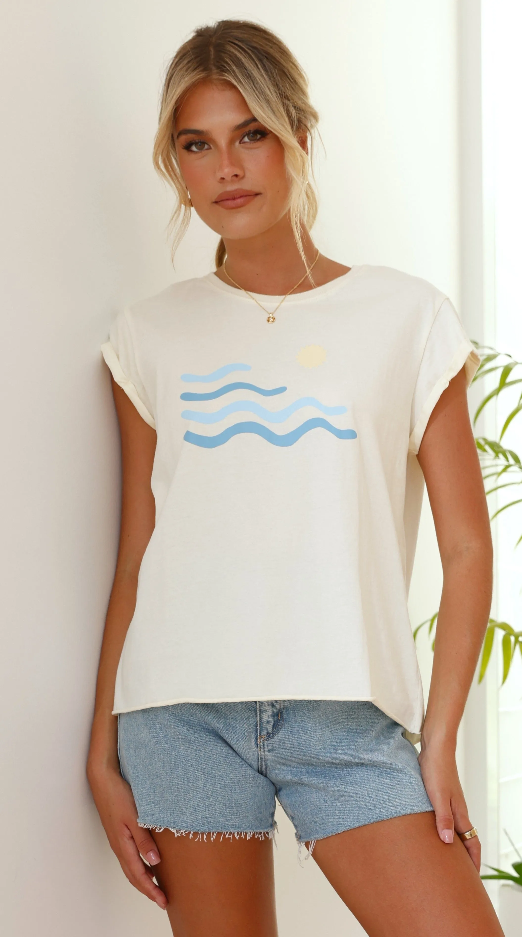 Sunny T-Shirt - Cream sold by Billy J