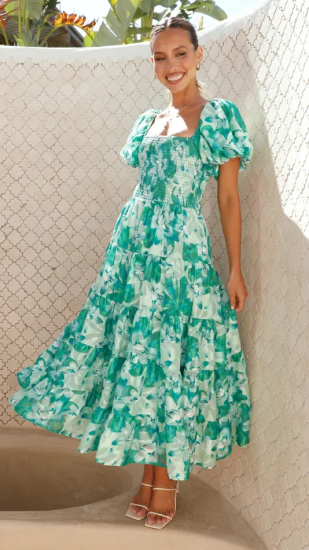 Callen Maxi Dress - Green Floral sold by Billy J