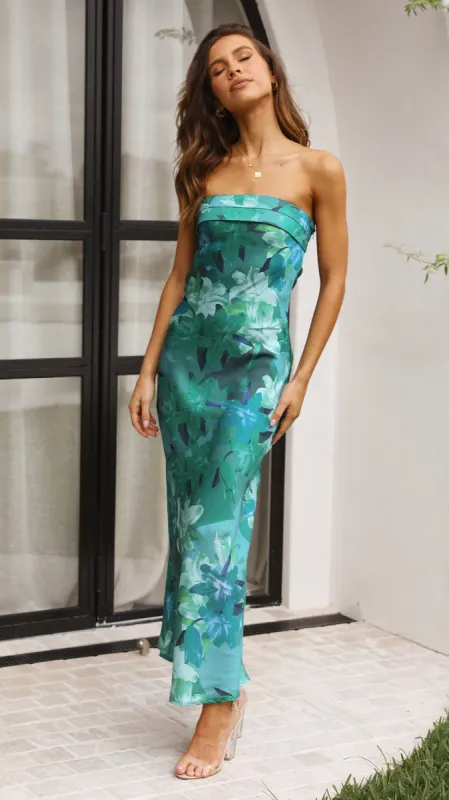 Miya Maxi Dress - Green Print sold by Billy J
