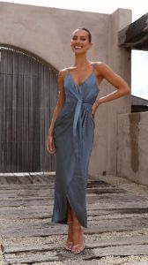 Tyra Maxi Dress - Slate Blue sold by Billy J