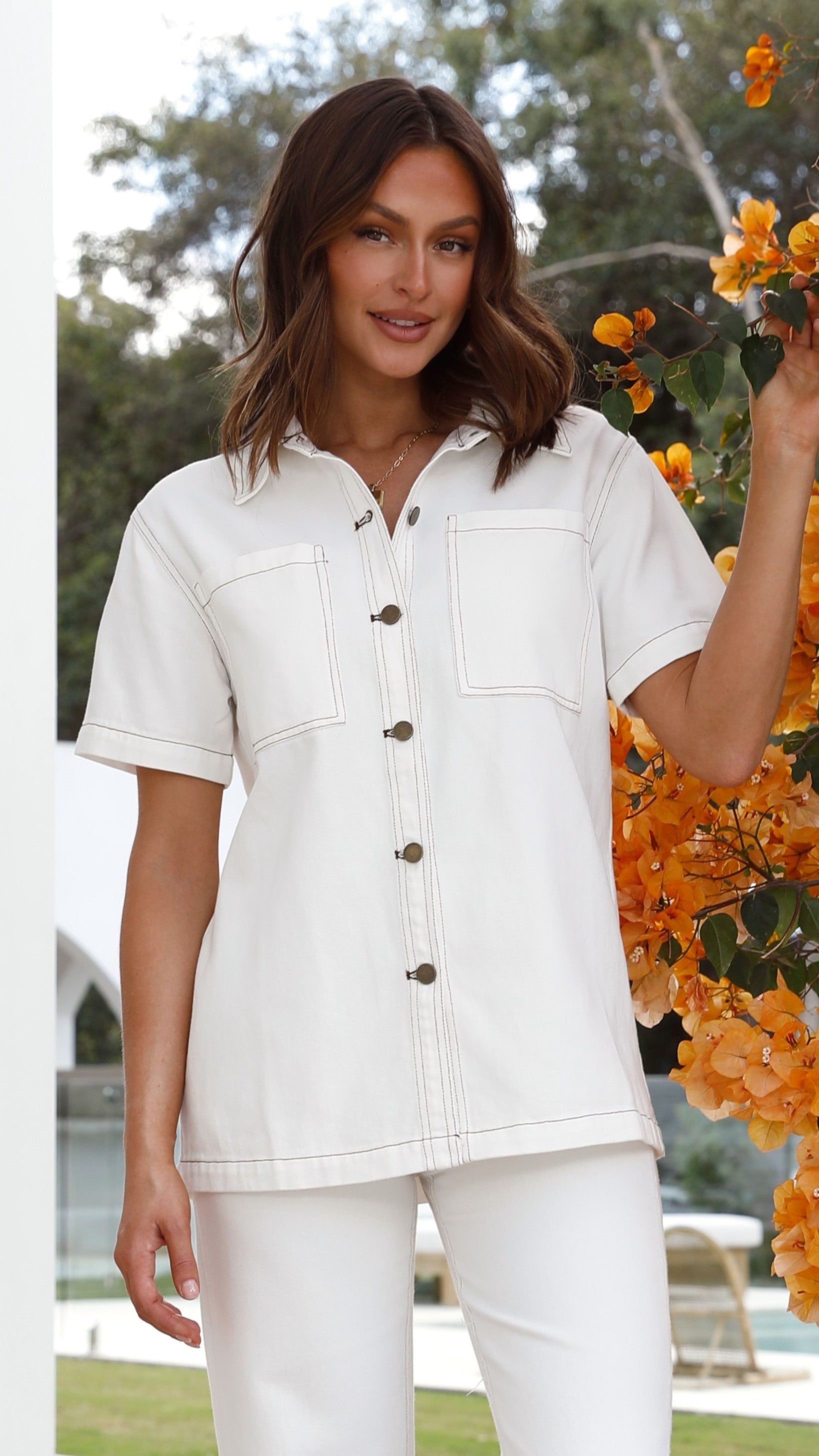 Badru Button Up Shirt - White Denim sold by Billy J product image thumbnail 5