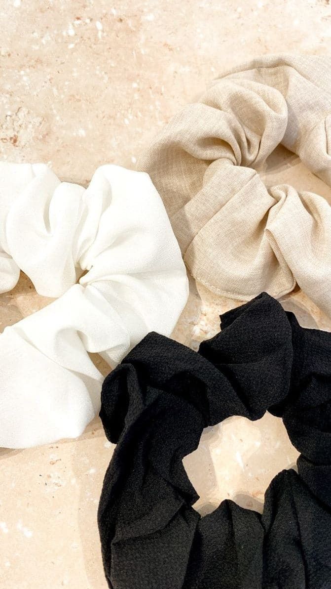 Scrunchie Trio Pack - Natural Linen sold by Billy J product image thumbnail 4