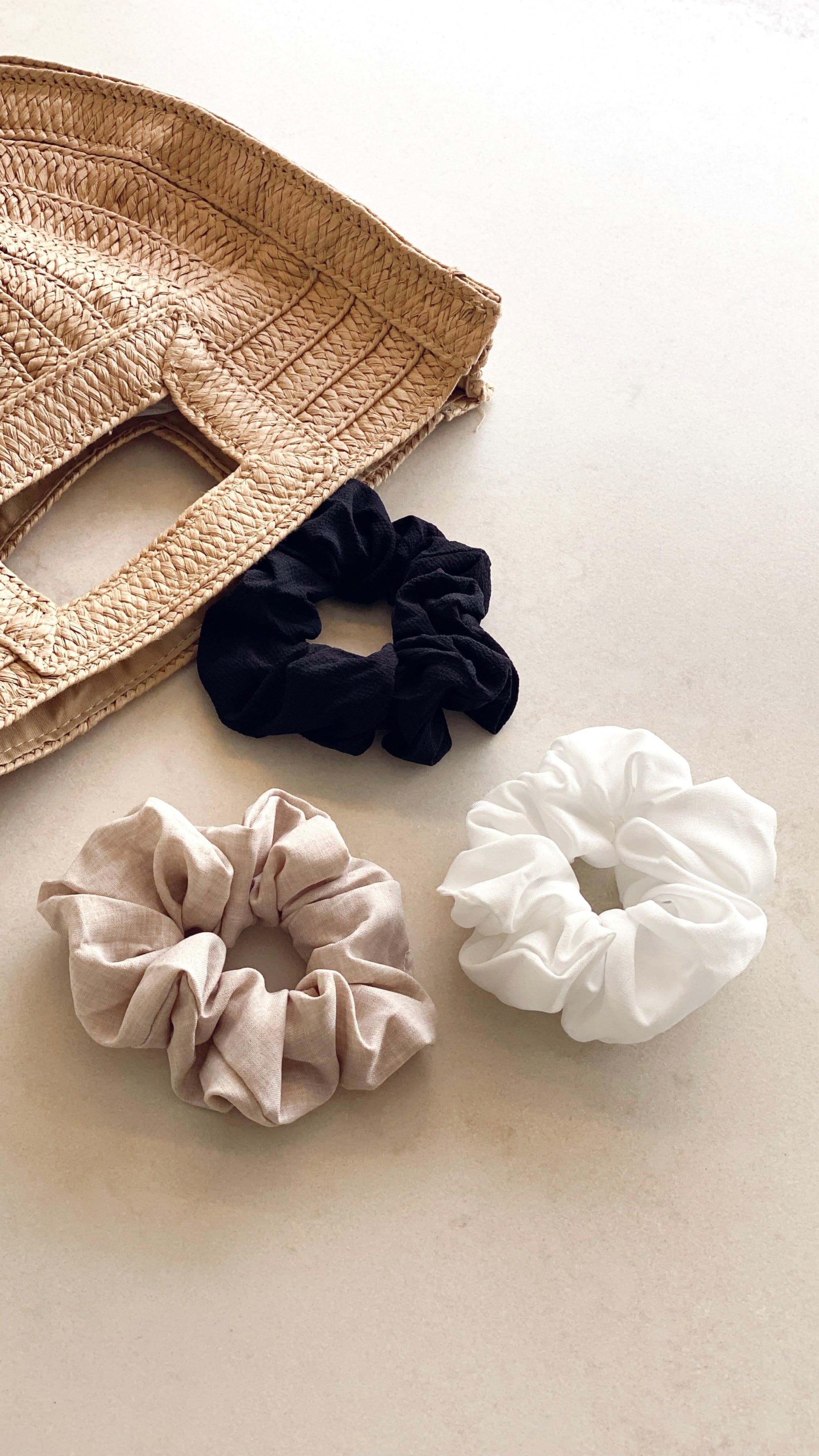Scrunchie Trio Pack - Natural Linen sold by Billy J